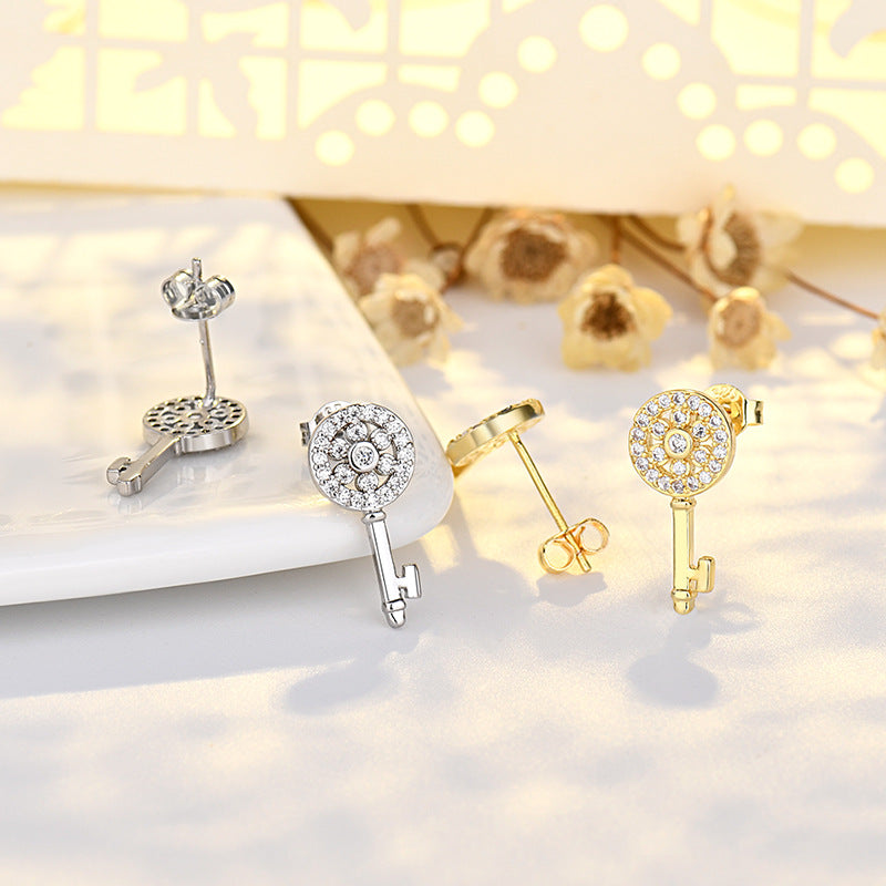Wholesale Copper Small Key Mini Earrings
